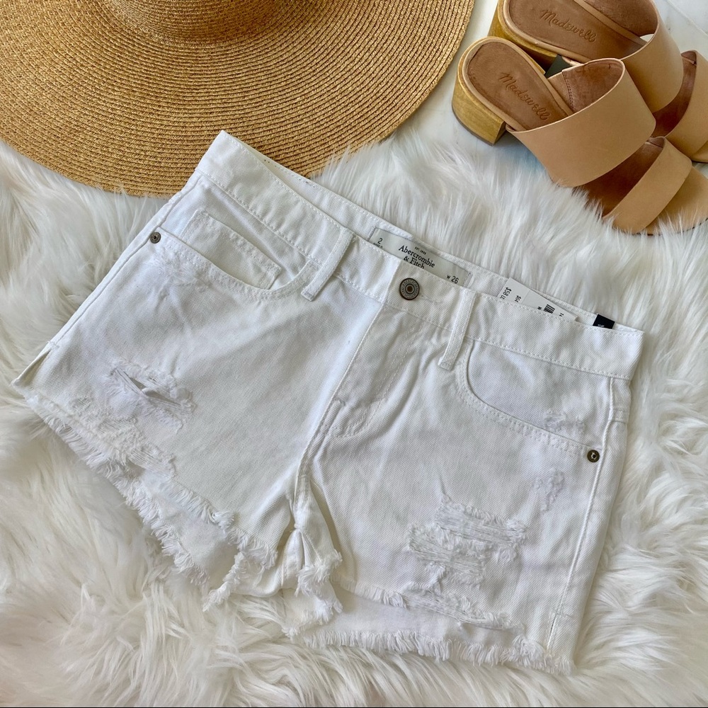 NWT A&F White Jean Shorts